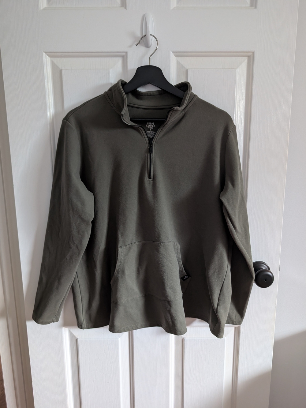 Torrid Happy Camper Women's Olive Half-Zip Pullover Micro Fleece Sweater Size 1